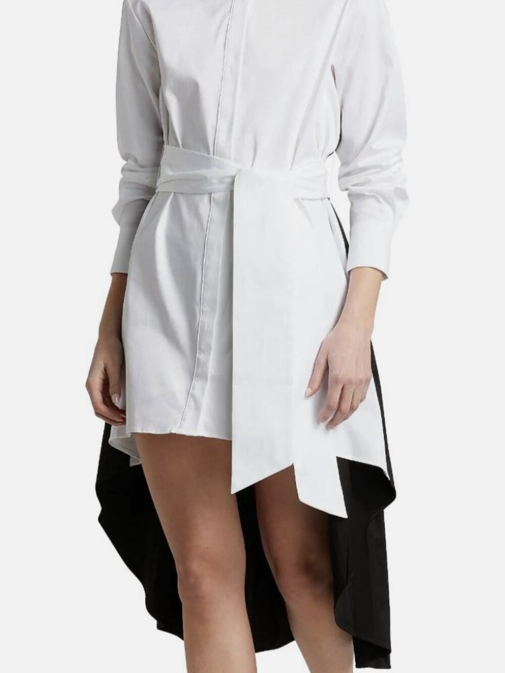 Toccin Women's White Ariella Fly Away Pleated Shirt Dress Size S